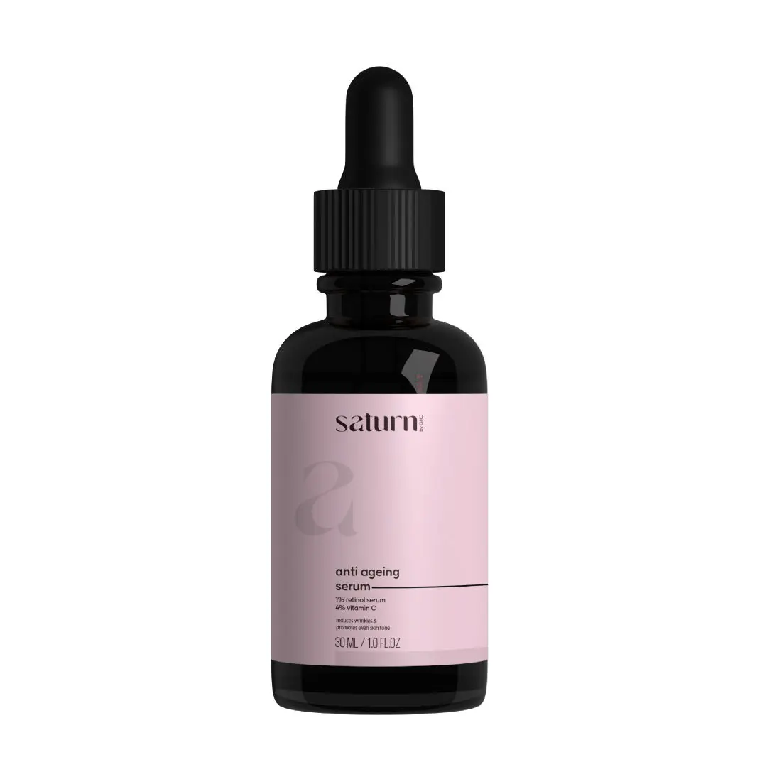 Saturn by GHC Niacinamide Anti Ageing Face Serum That Controls Wrinkles and Reduces Signs Of Ageing | Powered With Retinol, Hyaluronic Acid & Vitamin C , 30ml