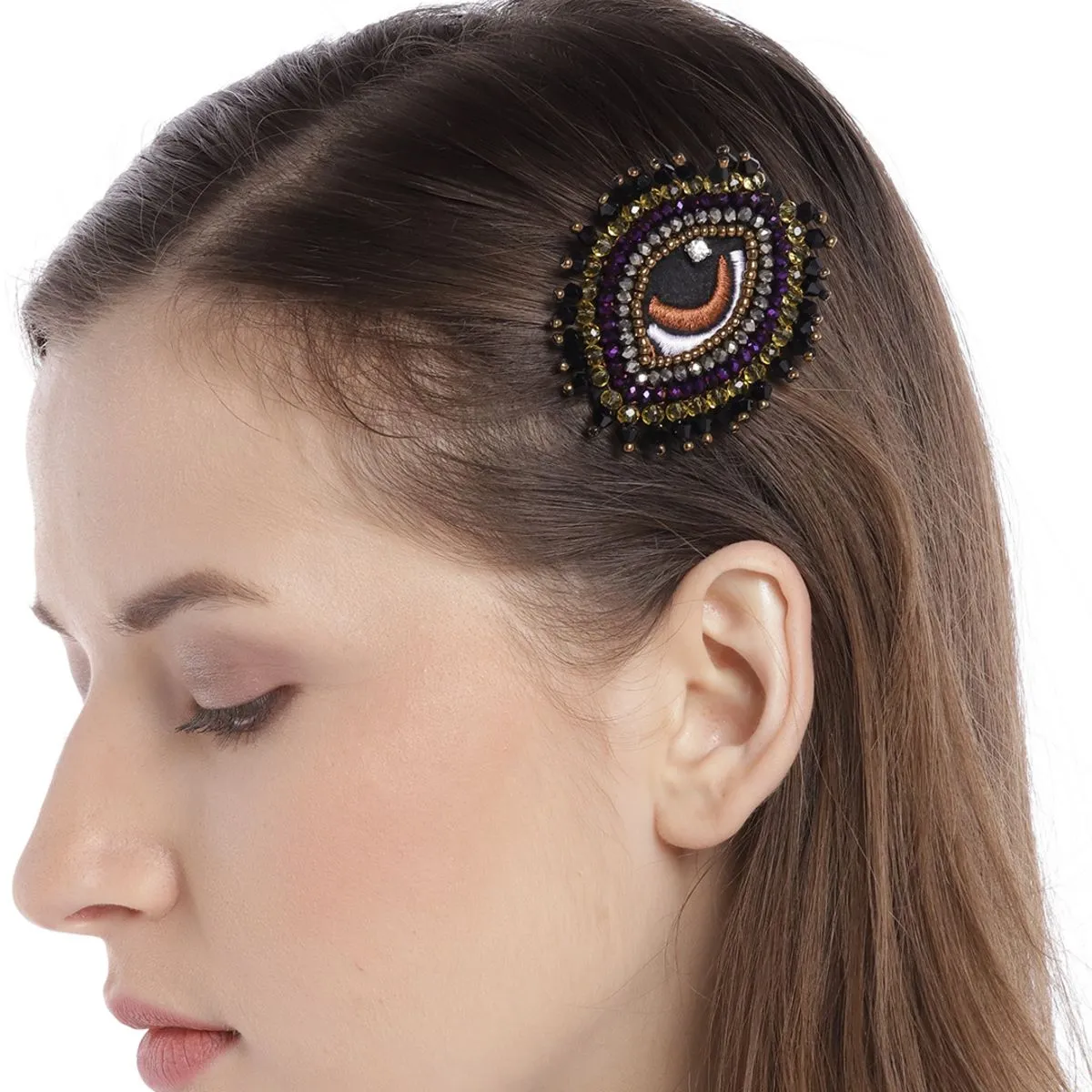 Blueberry Embellished Eye Hair Clip