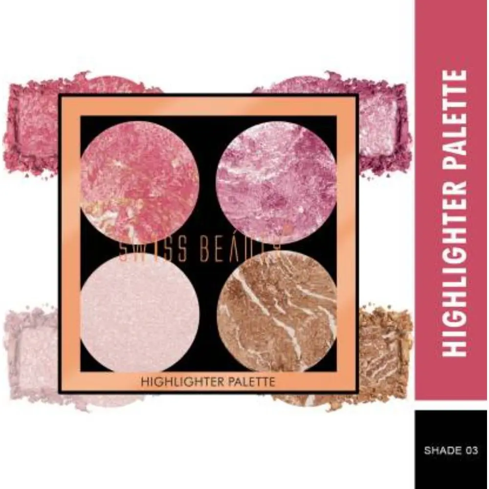 Swiss Beauty Highlighter Palette - 3 - 10 gm