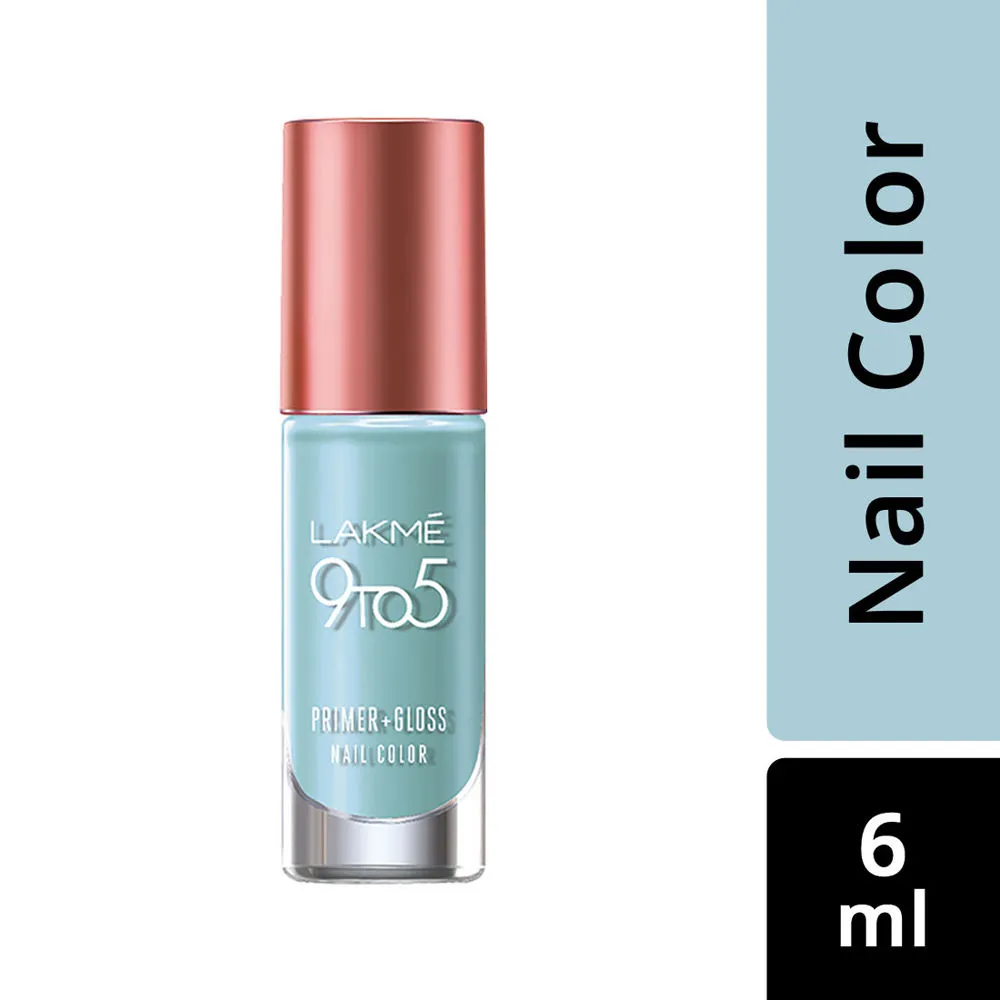 Lakme 9 to 5 Primer + Gloss Nail Color - Blue Scape