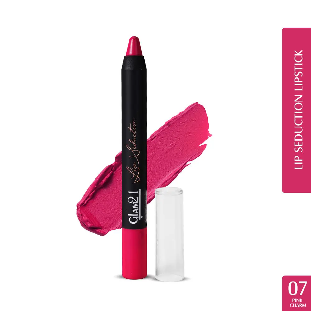 Glam21 Lip Seduction Non- Transfer Crayon Lipstick| Lightweight & Longlasting|Creamy Matte Formula - 2.8gm|Sherbet Pink|07