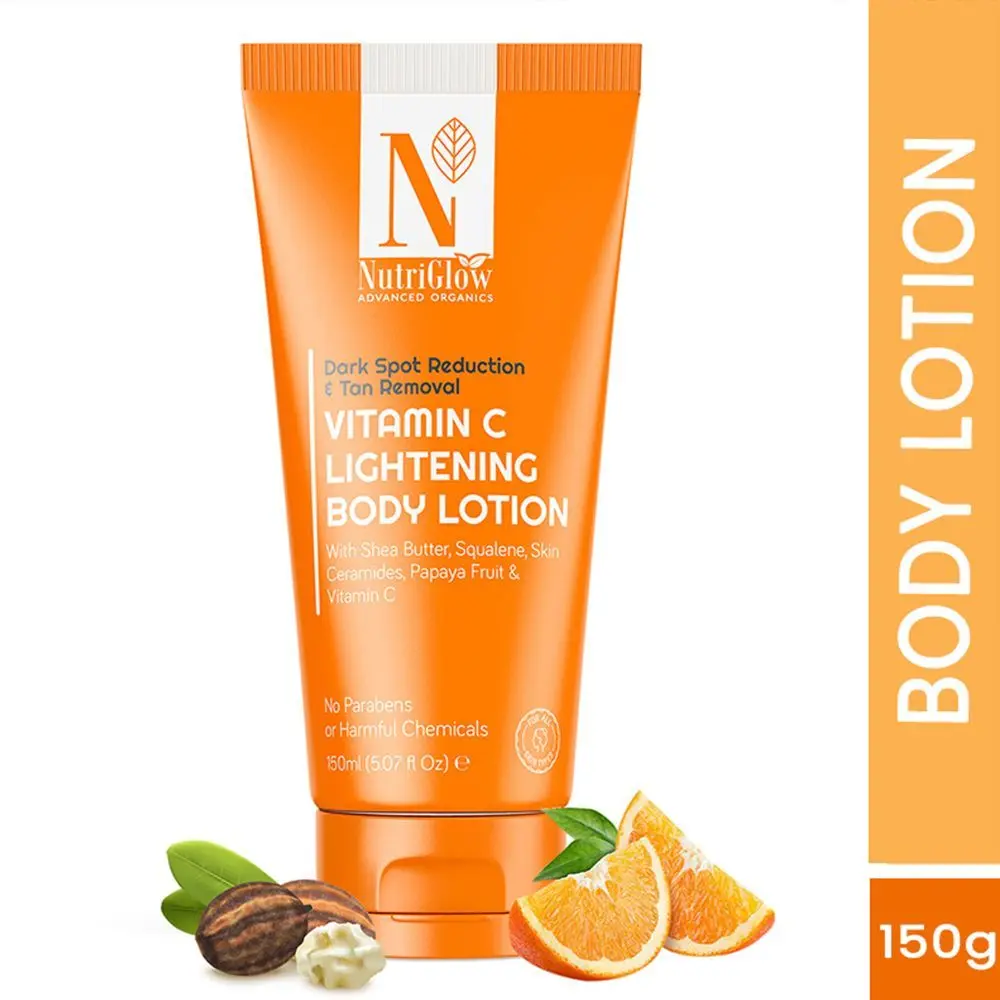 Nutriglow Advanced Organics Vitamin C Lightening Body Lotion for Deep Moisture, Brightening- Men and Women, 150ml