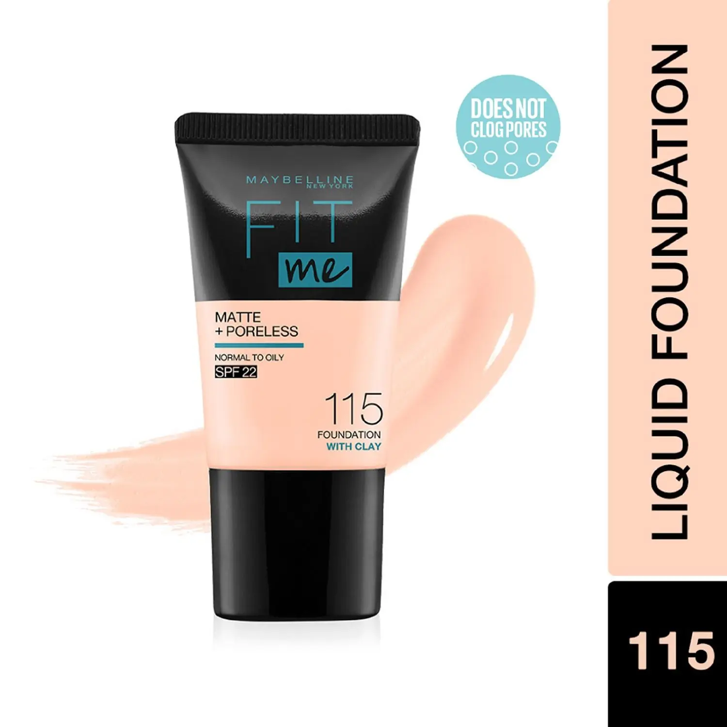 Maybelline New York Fit Me Matte+Poreless Liquid Foundation Tube - Ivory 115 (18 ml)