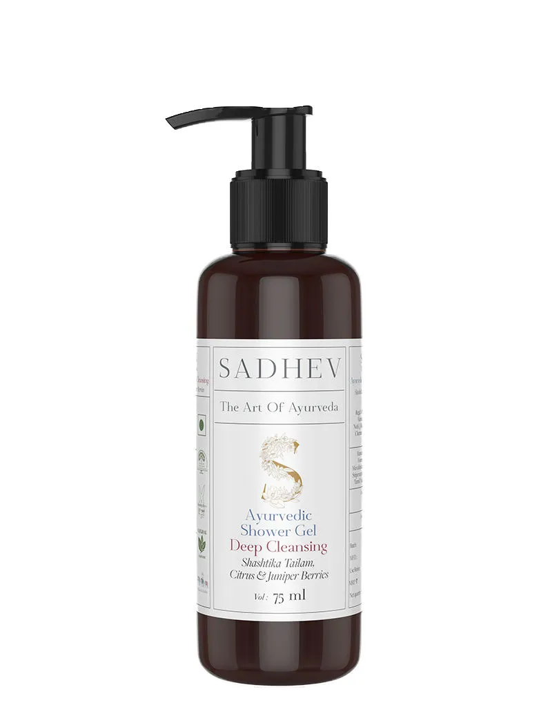 SADHEV Ayurvedic Shashtika Tailam, Citrus & Juniper Berries Deep Cleansing Shower Gel