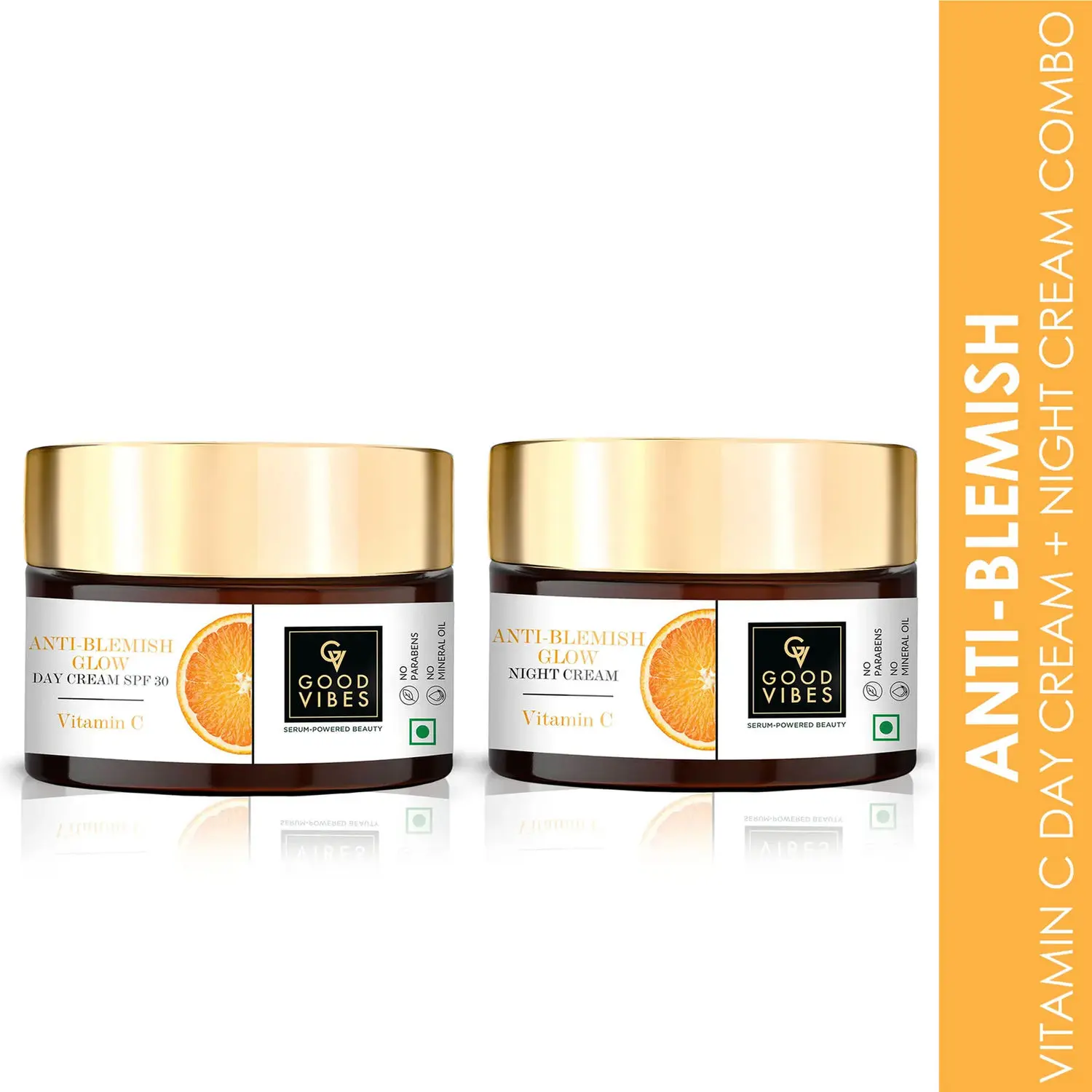 Good Vibes Vitamin C Day and Night Creams Combo: Say Goodbye to Blemishes and Hello to Radiant Skin