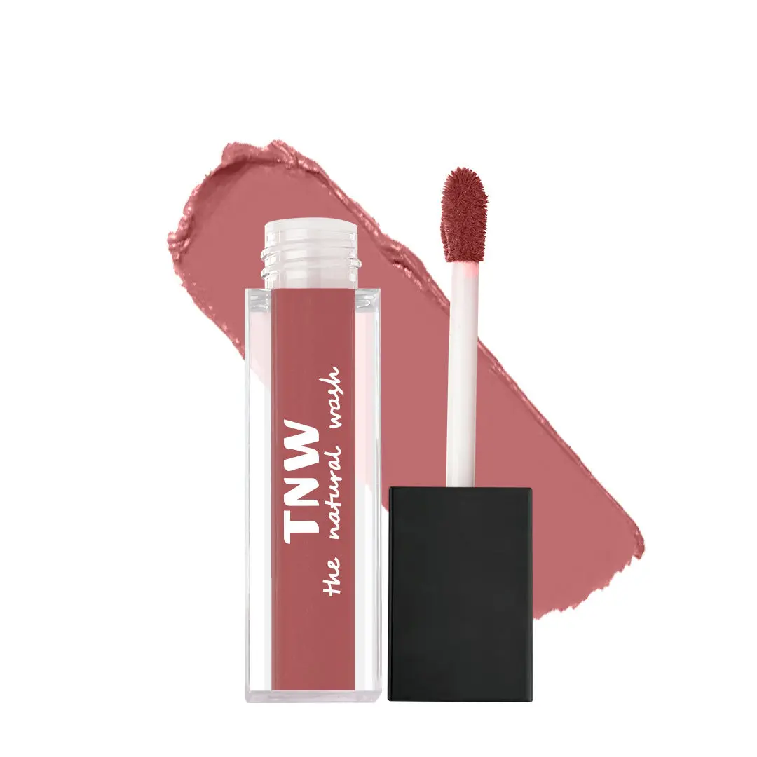 TNW -The Natural Wash Matte Velvet Longstay Liquid Lipstick Mini with Macadamia Oil and Argan Oil - 03 | Transferproof | Pigmented | Magical Mauve | Mauvey Pink