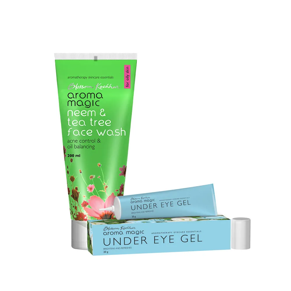 Aroma Magic Neem Tea Tree Face Wash & Under Eye Gel Combo