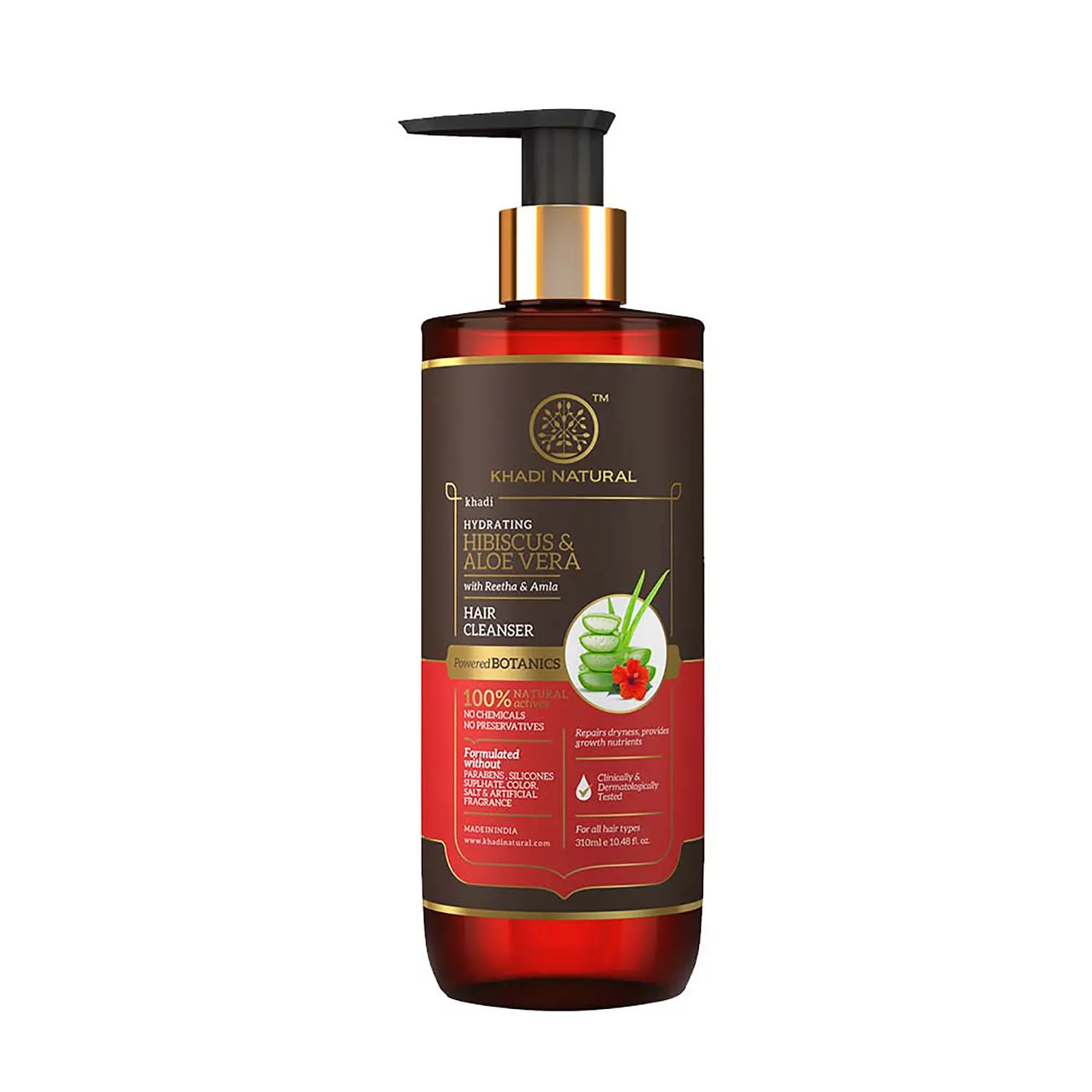 Khadi Natural Hibiscus & Aloevera Hair Cleanser With Reetha & Amla - Powered Botanics