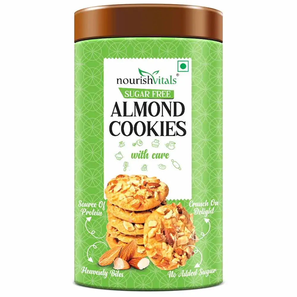 NourishVitals Cookies,  0.120 kg  Almond (Sugar Free)