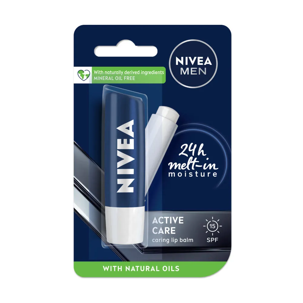 NIVEA Men Lip Balm - Active Care SPF 15 for 24h Moisture