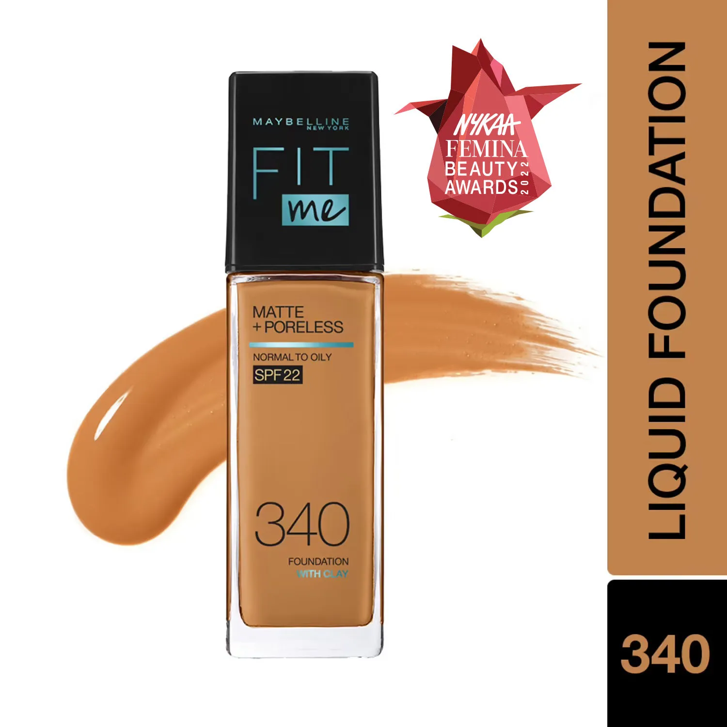 Maybelline New York Fit Me Matte+Poreless Liquid Foundation With Pump - 340 Cappuccino