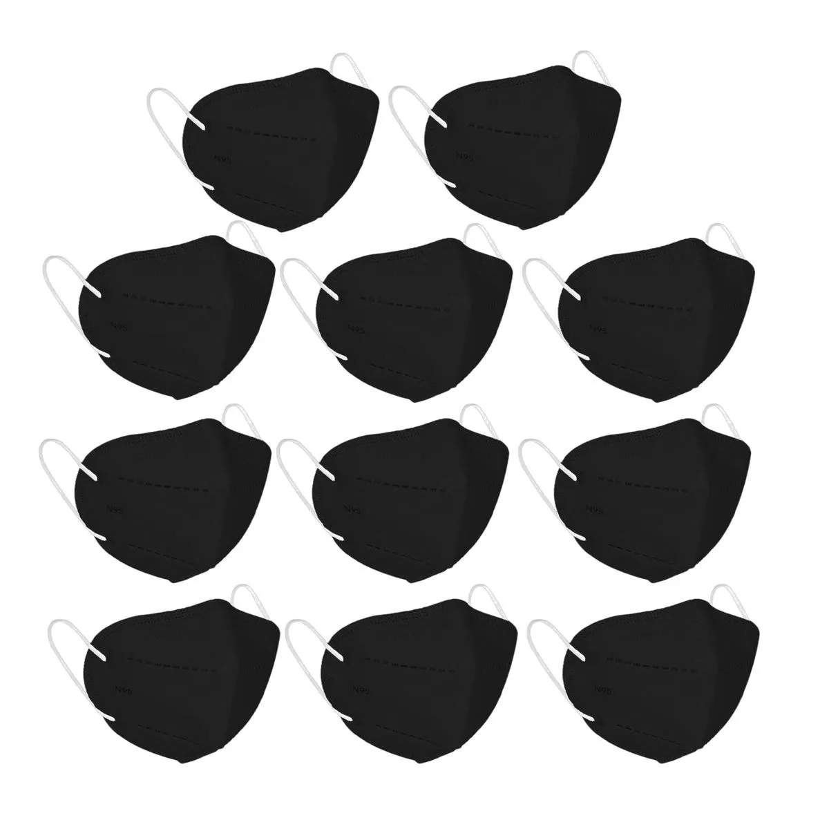 OOMPH Pack Of 10 Kn95/n95 Anti-pollution Reusable 5-layer Mask (black)