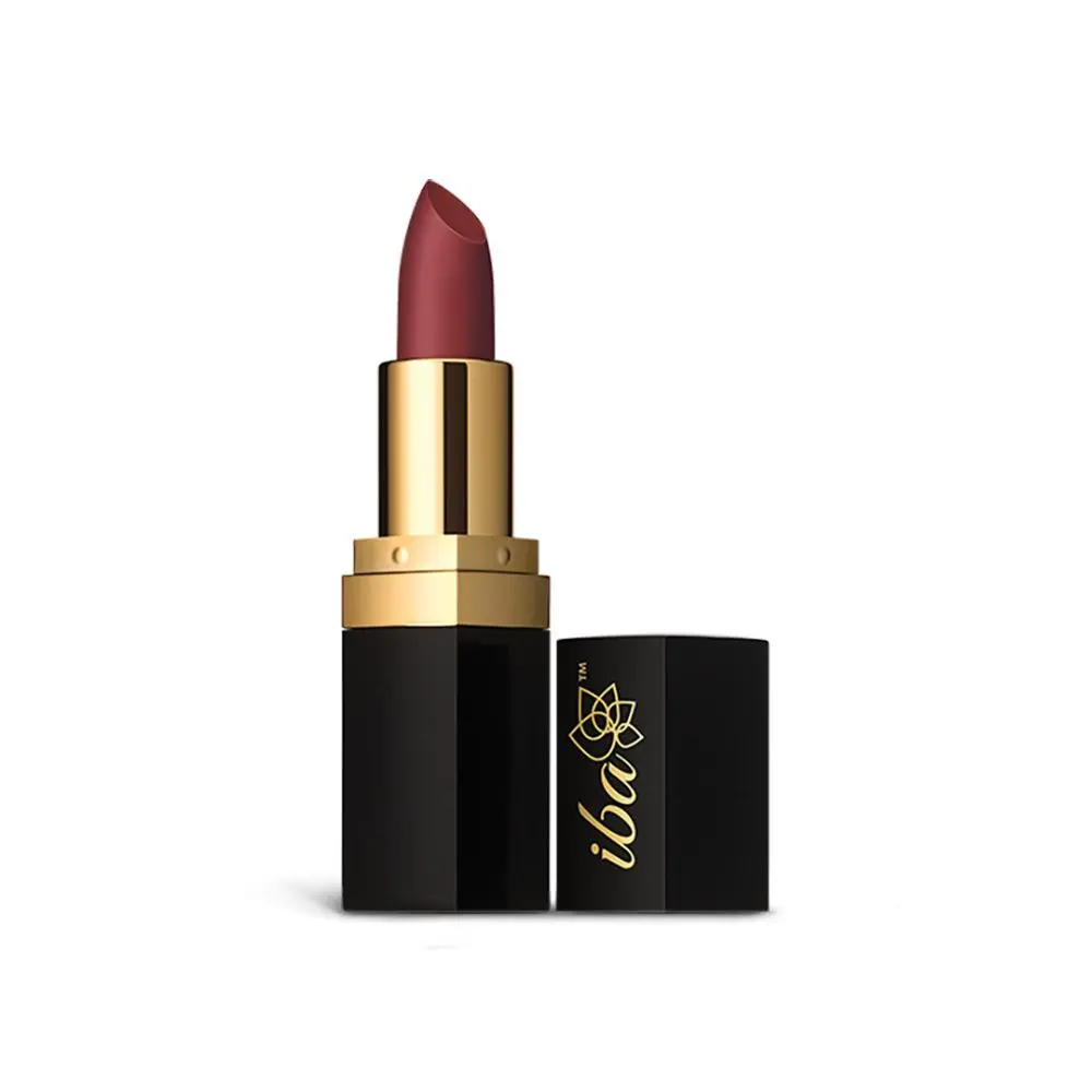 Iba Long Stay Matte Lipstick Shade M01 Deep Mauve, 4g| Vitamin E |Vegan & Cruelty Free