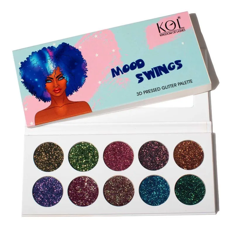 Kingdom Of Lashes Mood Swings X10 - 3d Pressed Glitter Eyeshadow Palette