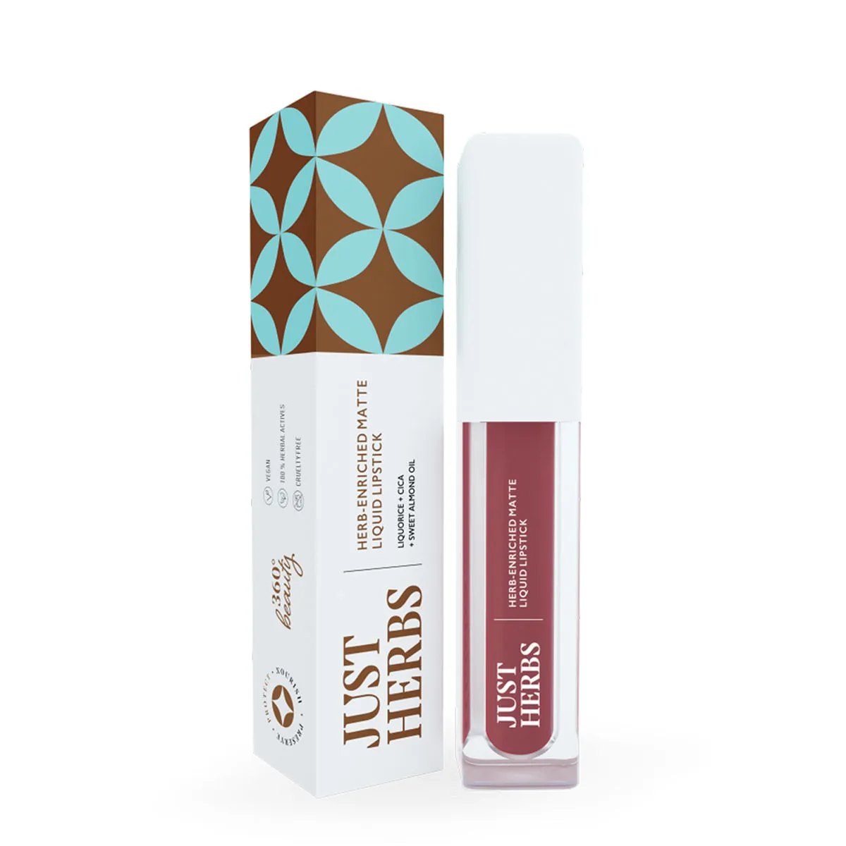 Just Herbs Vegan Matte Liquid Lipstick - Soft Pink Berry