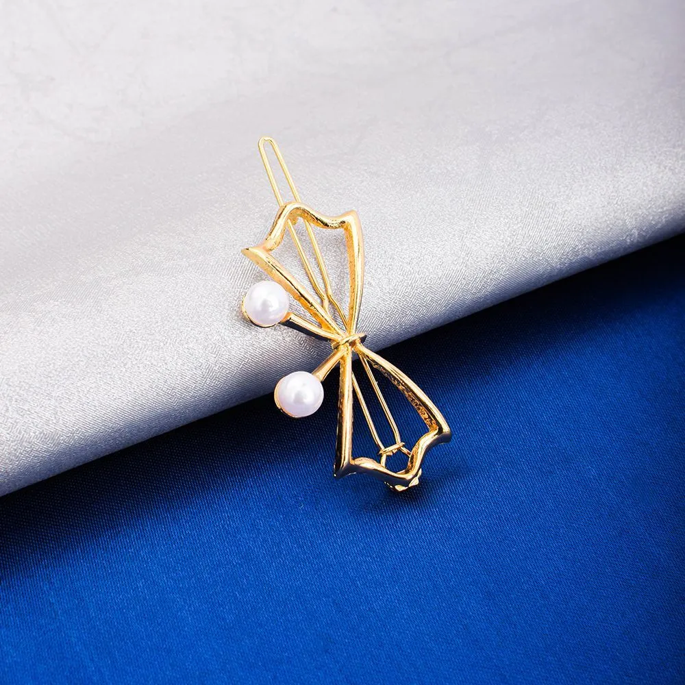 Ferosh Alexina Pearl Golden Bow Hair Pin