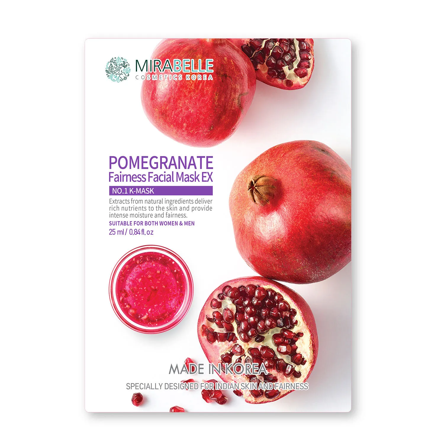 Mirabelle Pomegrante Facial Sheet Mask EX