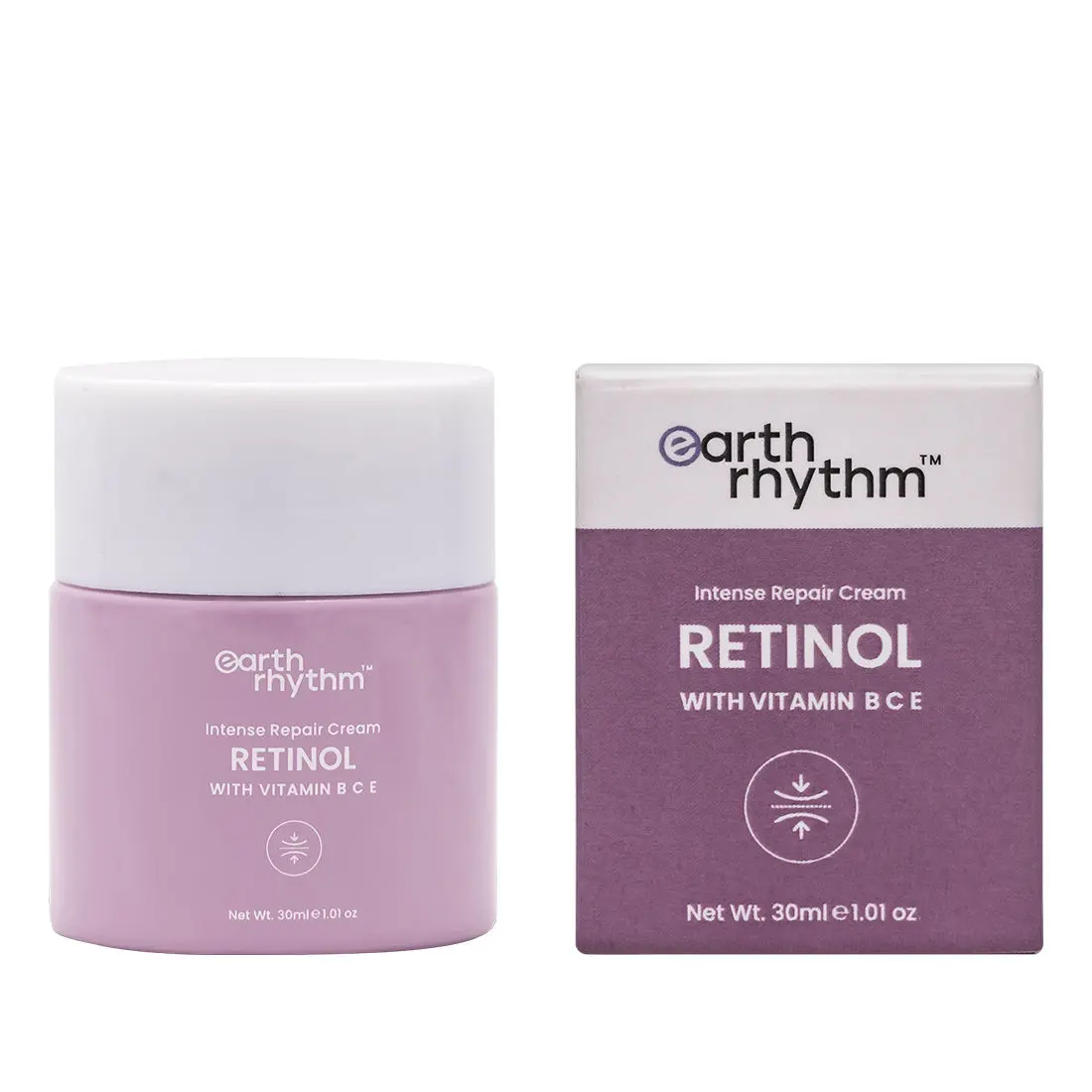 Earth Rhythm Retinol Intense Repair Cream (Vitamin B C E) | Clears clogged pores, Gives radiant skin, Repairs skin damage | for All Skin Types | Men & Women - 30 ML