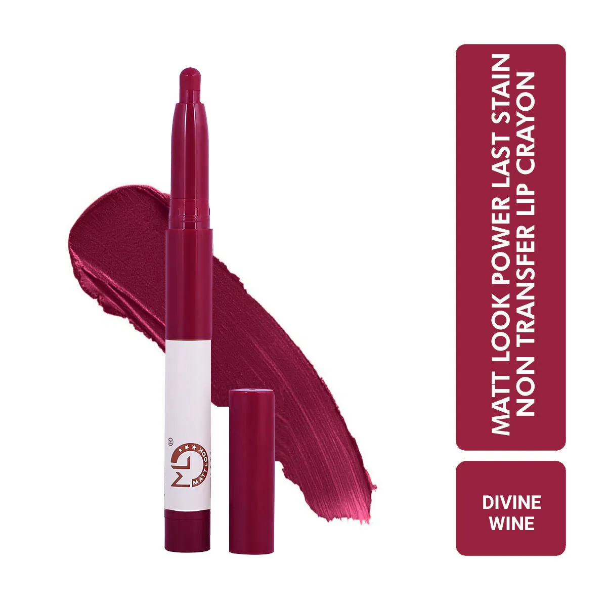 Matt look Power Last Lip Stain Crayon Lipstick - Divine Wine