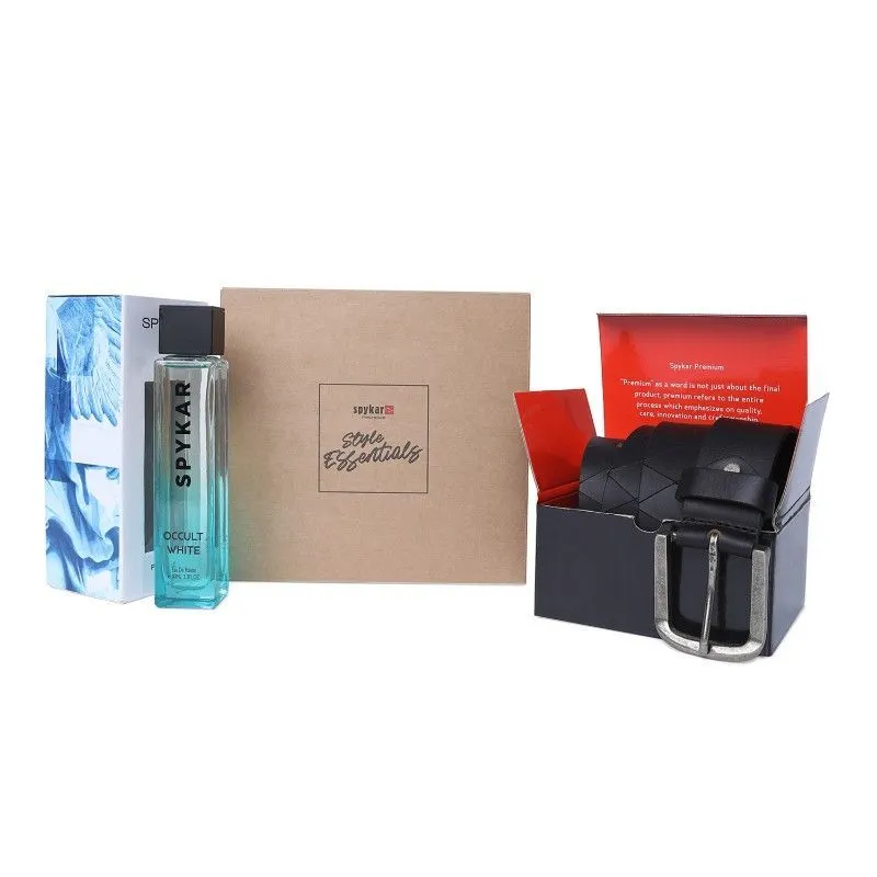 Spykar Men Blue Occult Deo Spray & Black Belt (l) - Gift Box 1