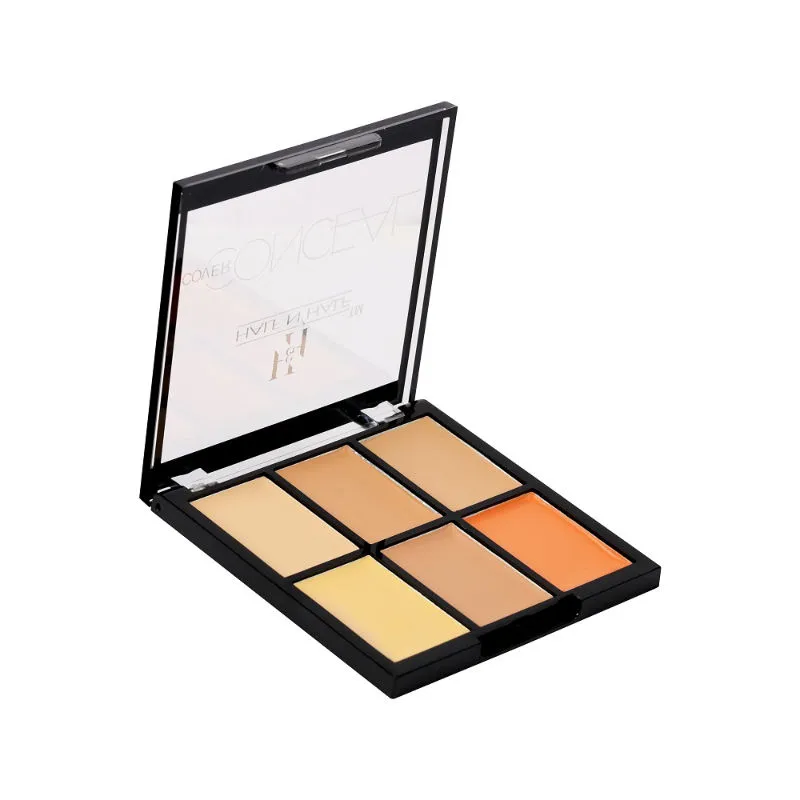 Half N Half Cover Concealer Skin Beauty, Multicolor Palette - Caramel