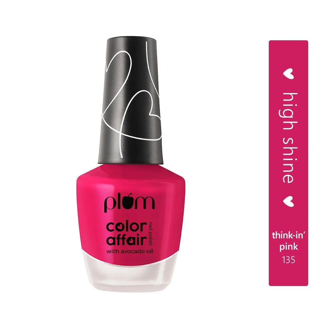 Plum Color Affair Nail Polish - Think-in’ Pink - 135 | 7-Free Formula | High Shine & Plump Finish | 100% Vegan & Cruelty Free