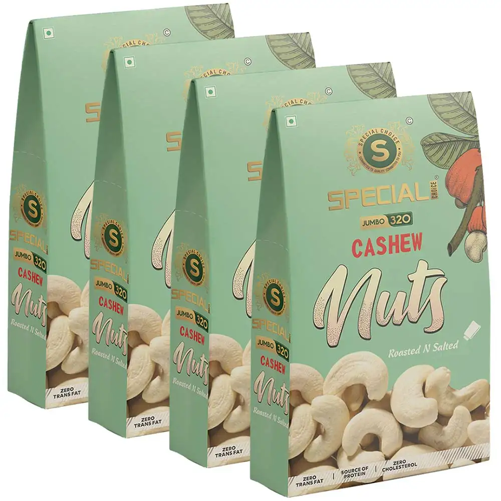 Special Choice Cashew Nuts (Jumbo 320),  Roasted & Salted (Pack of 4)  250 g