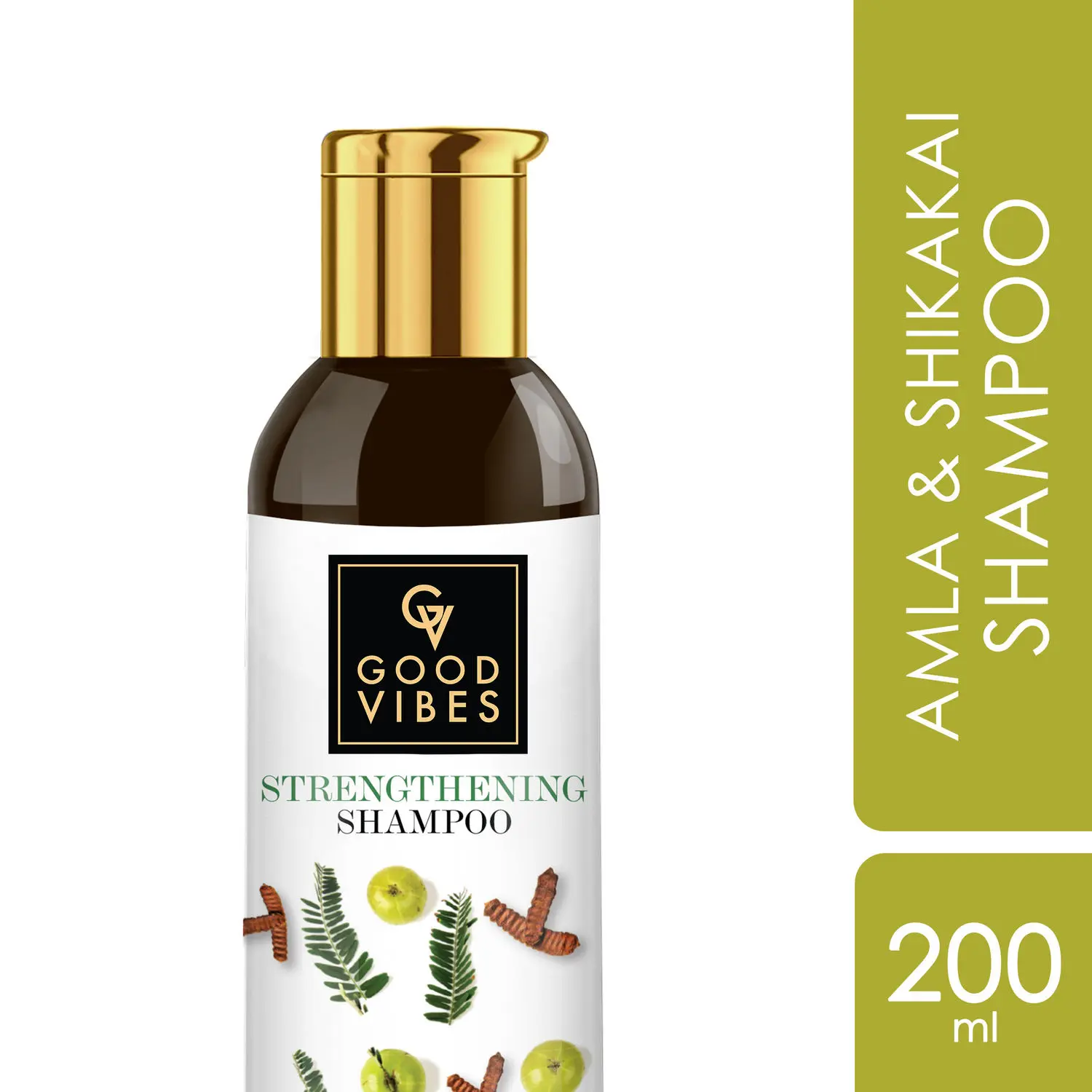 Good Vibes Amla Shikakai Strengthening Shampoo | Hair Growth, Adds Shine | No Parabens, No Animal Testing (200 ml)