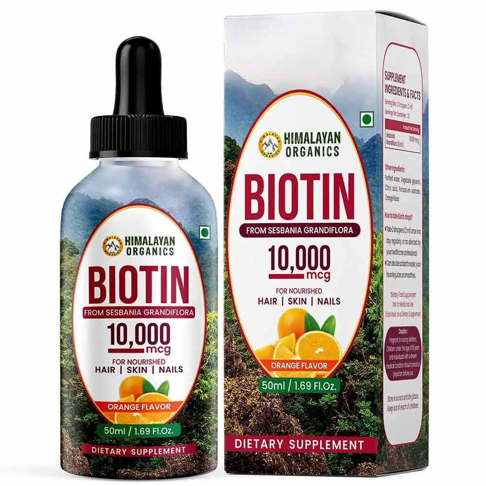 Himalayan Organics Liquid Biotin 10000mcg,  50 ml  Orange