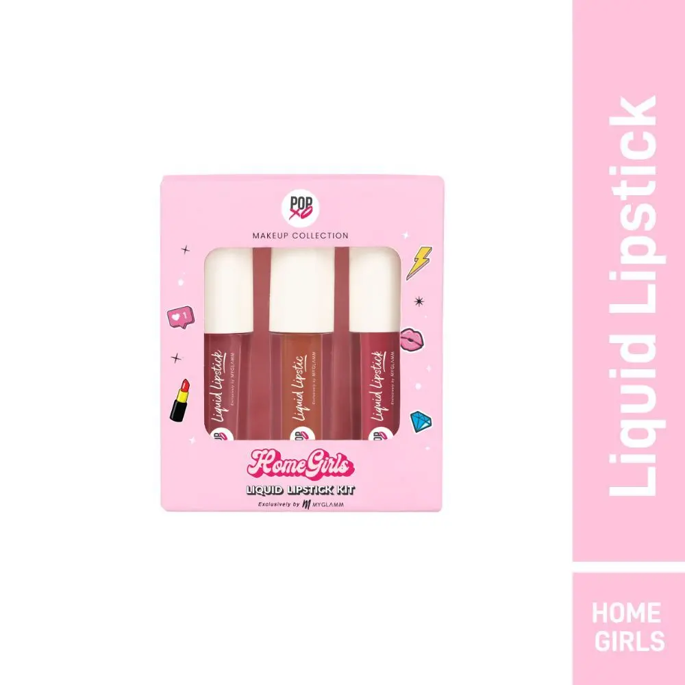 MyGlamm POPxo Makeup Homegirls Liquid Lipstick kit-Cheerleader, Ride or Die, BFF 4L-