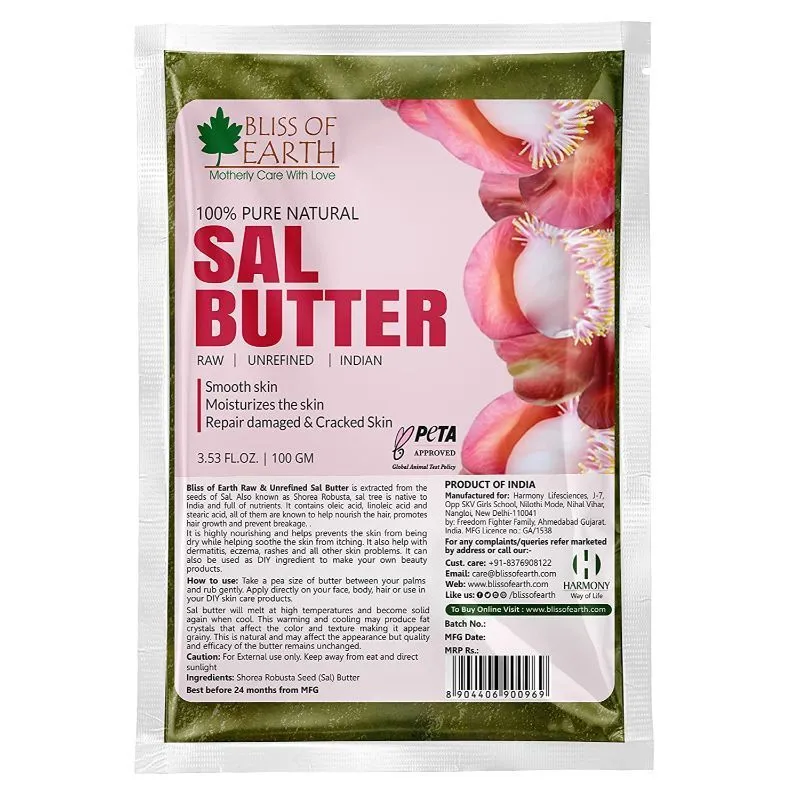 Bliss Of Earth 100% Pure Natural Sal Butter Refill Pack - Raw & Unrefined