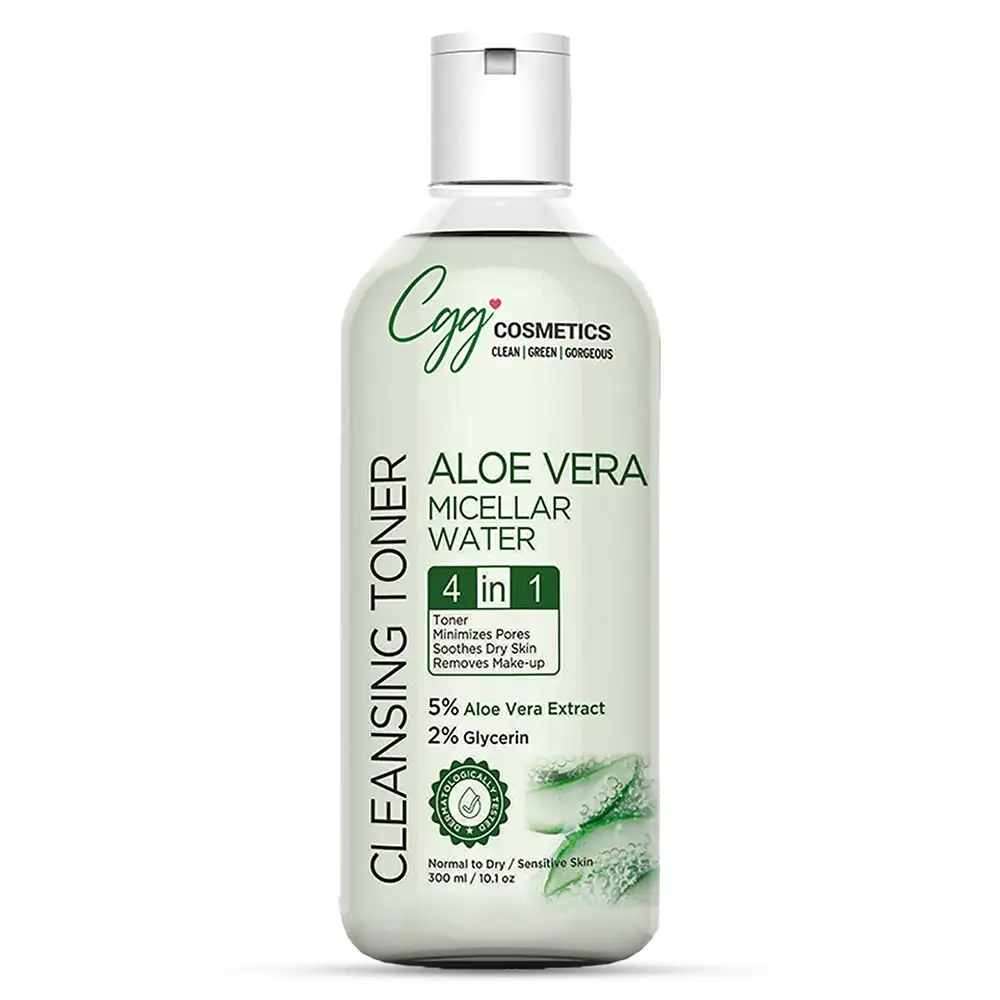 CGG Cosmetics Aloe Vera Micellar Water Cleansing Toner,  300 ml  Normal to Dry/Sensitive Skin