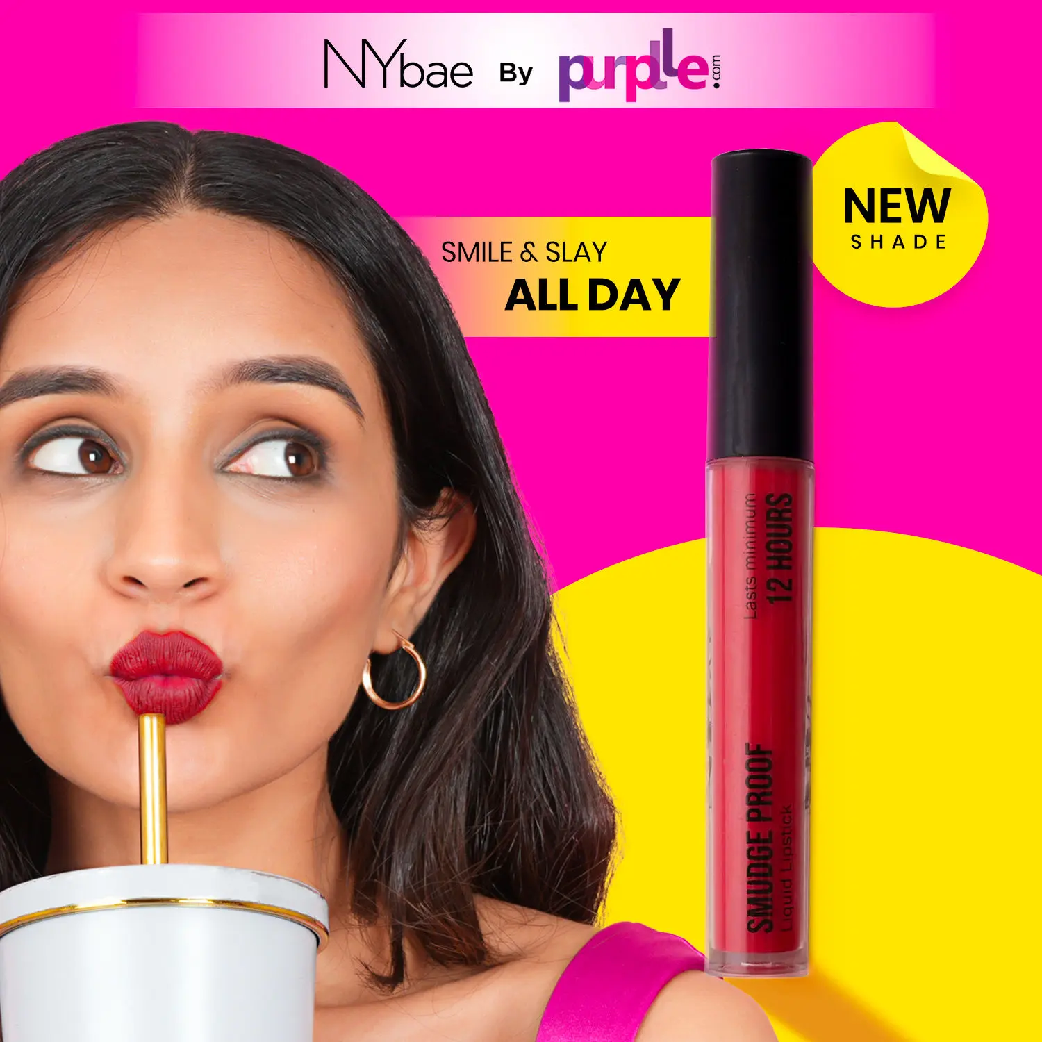 NY Bae Smudge Proof Liquid Lipstick | Lasts Minimum 12 Hours | Super Pigmented | Transfer Proof - Rose Romance 07