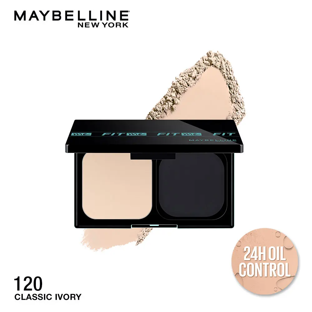 Maybelline New York Fit Me Matte + Poreless Powder Foundation, SPF 44, PA++++, Shade 120