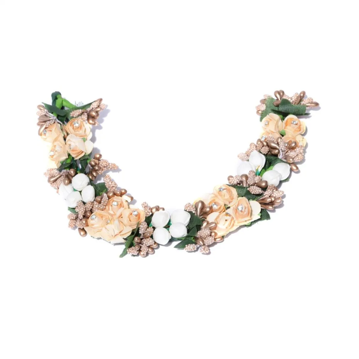 Priyaasi White And Peach Floral Hair Accessory