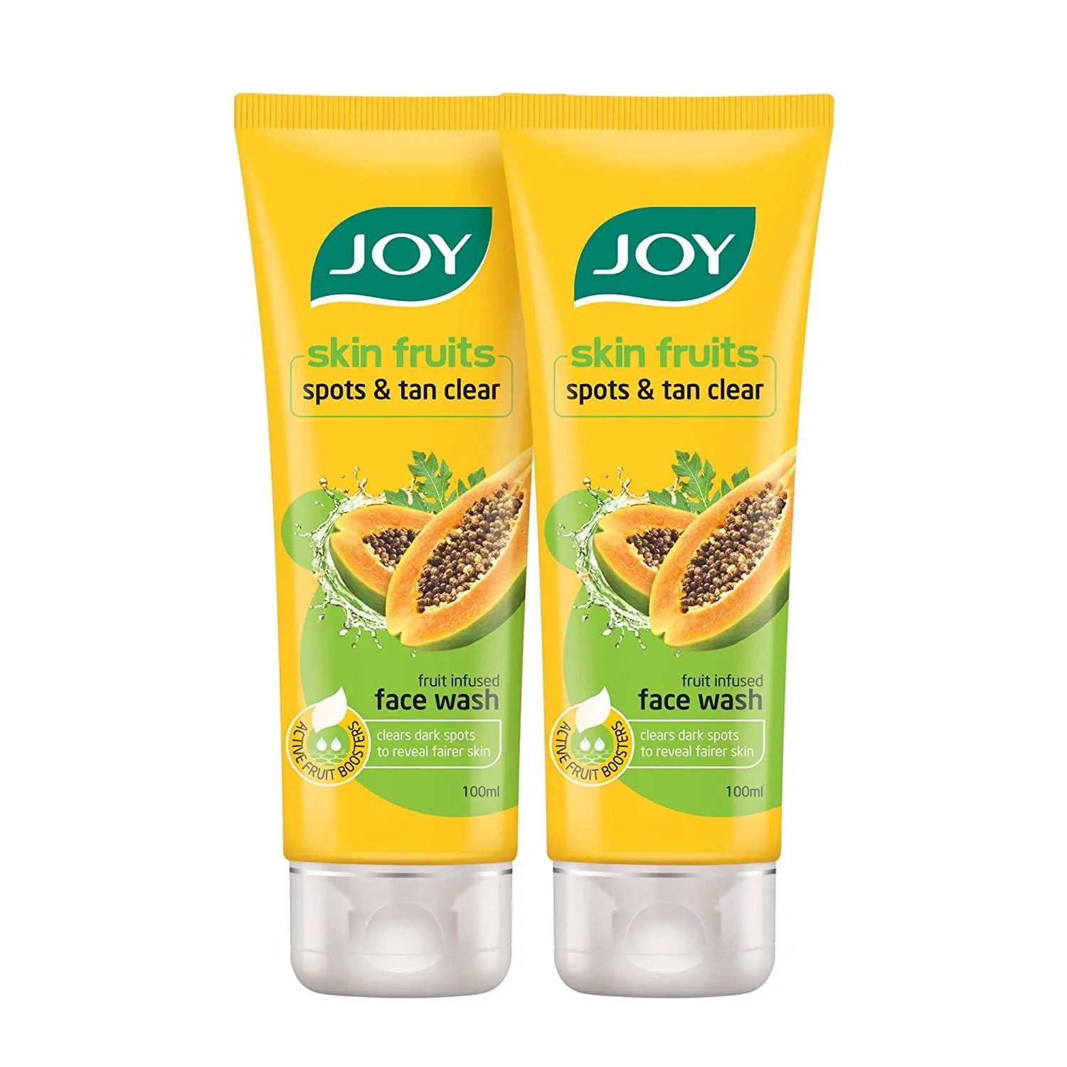 Joy Skin Fruits Spots & Tan Clear Papaya Face Wash, Normal to dry skin ( Pack of 2X100ml )