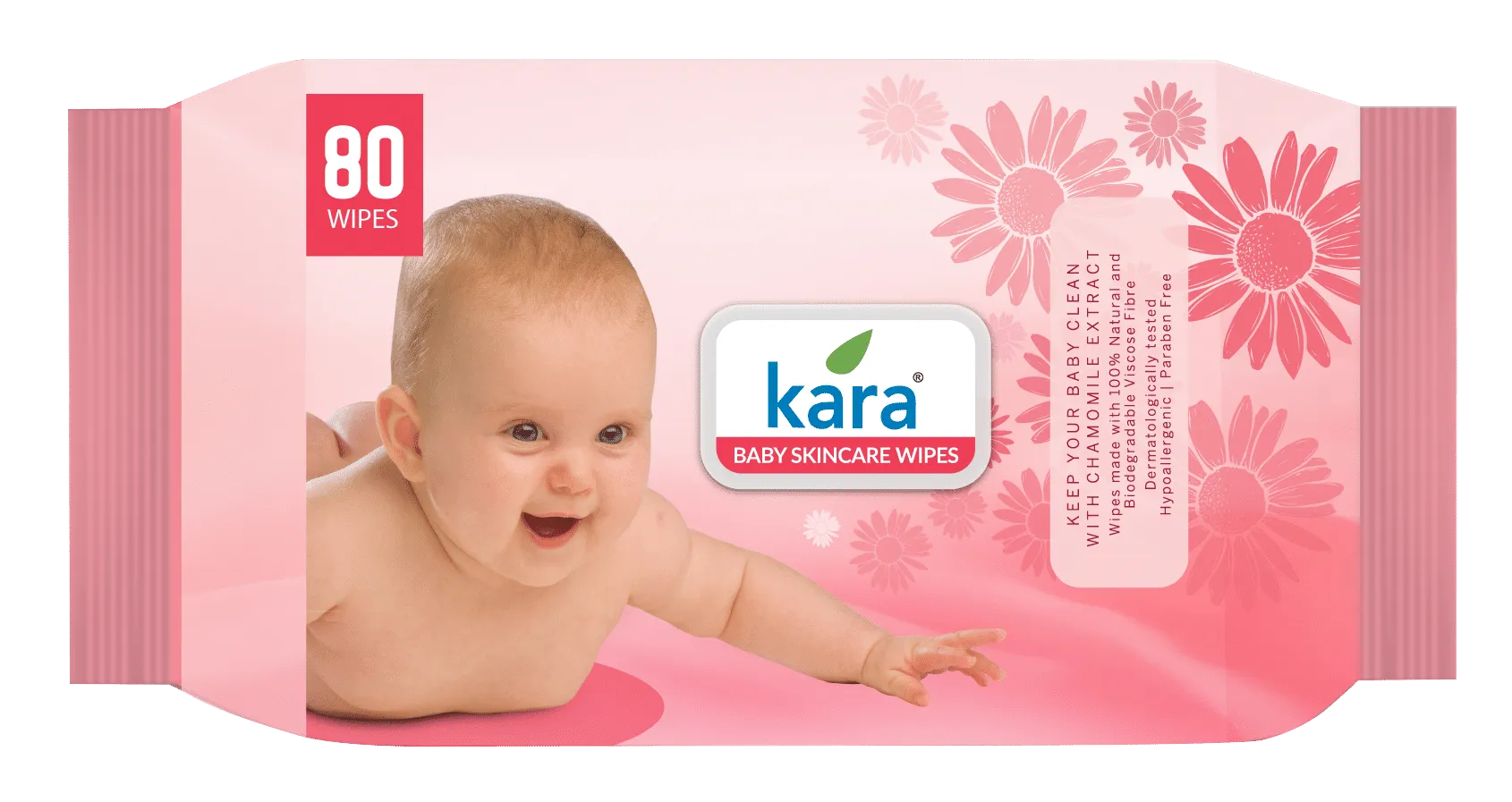 Kara Baby Skincare Wipes - 80 wipes