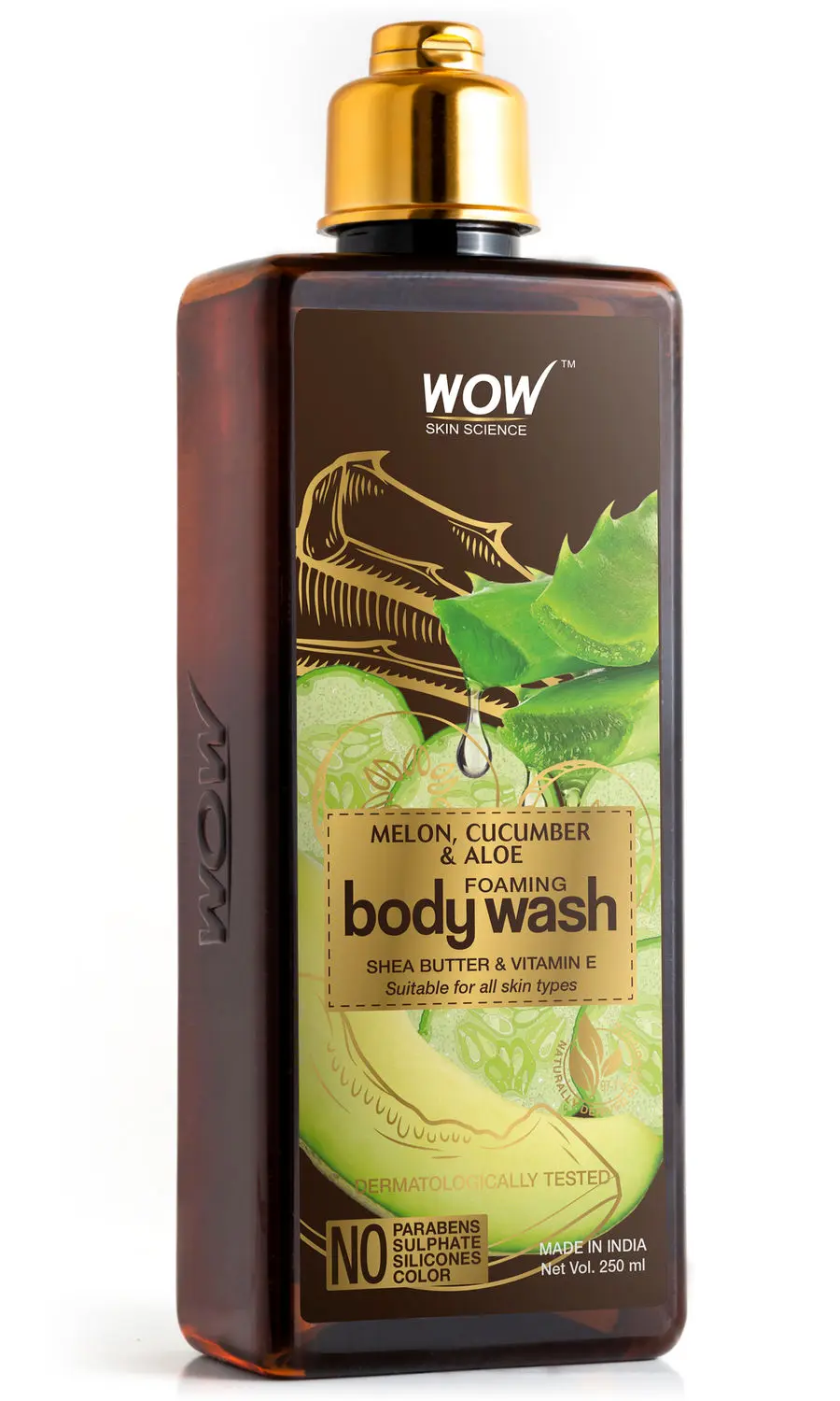 WOW Skin Science Melon, Cucumber & Aloe Foaming Body Wash (250 ml)