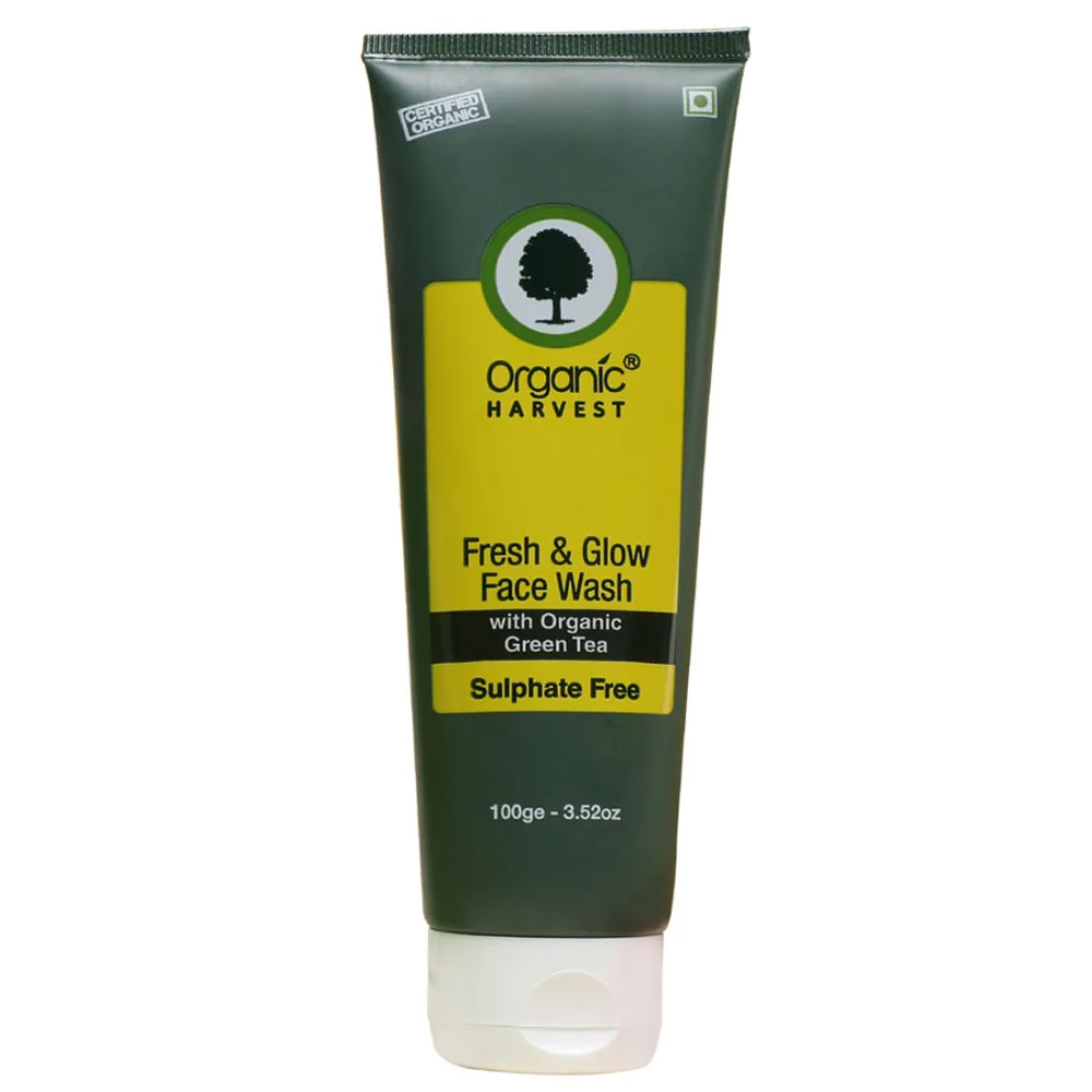 Organic Harvest Sulphate Free Fresh & Glow Face Wash With Organic Green Tea