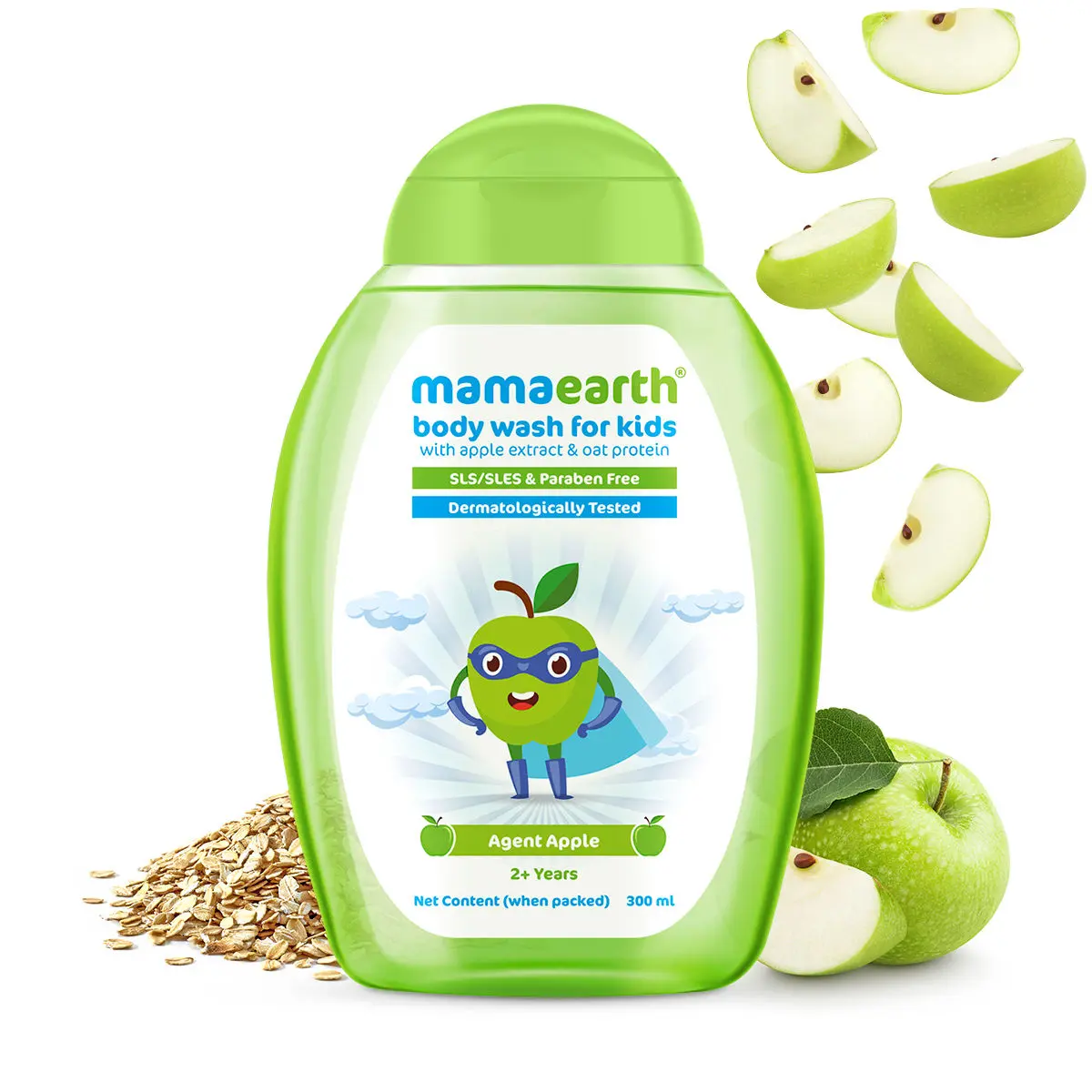 Mamaearth Agent Apple Body Wash for Kids with Apple & Oat Protein – 300 ml