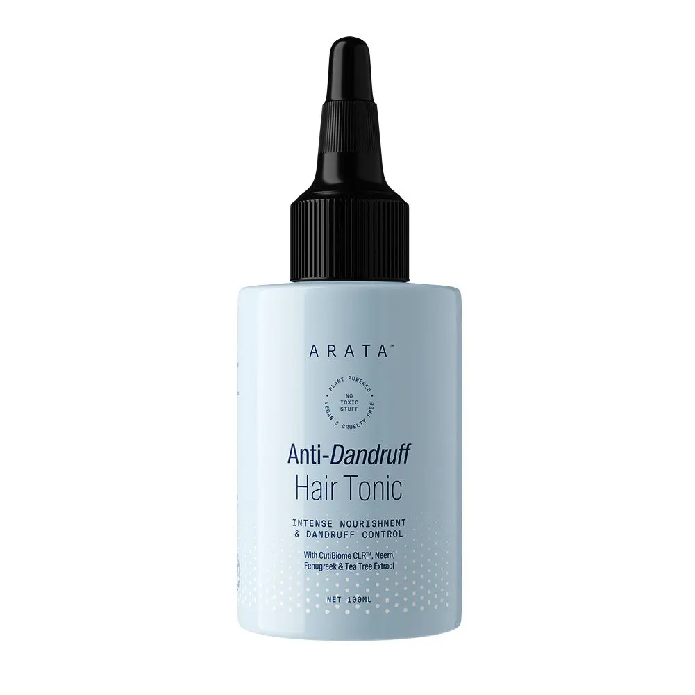 Arata Anti-Dandruff Hair Tonic | For All Hair Types | With Neem, Fenugreek, Tea Tree Oil | Treats Dry, Itchy Flaky Scalp And Fights Dandruff