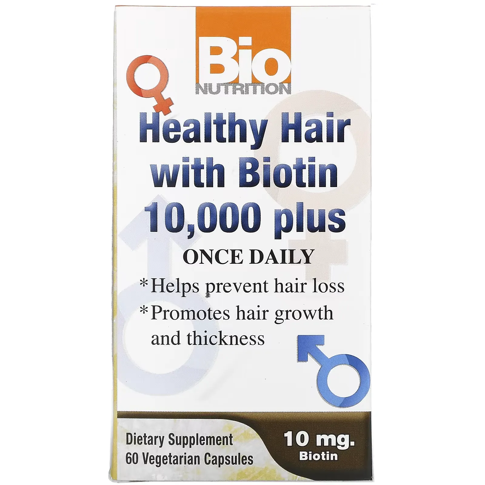 Healthy Hair with Biotin 10,000 Plus, 60 Vegetarian Capsules