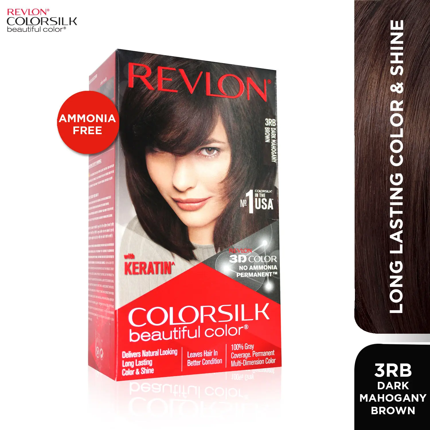 Revlon Colorsilk Hair Color with Keratin - Dark Mahogany Brown 3RB