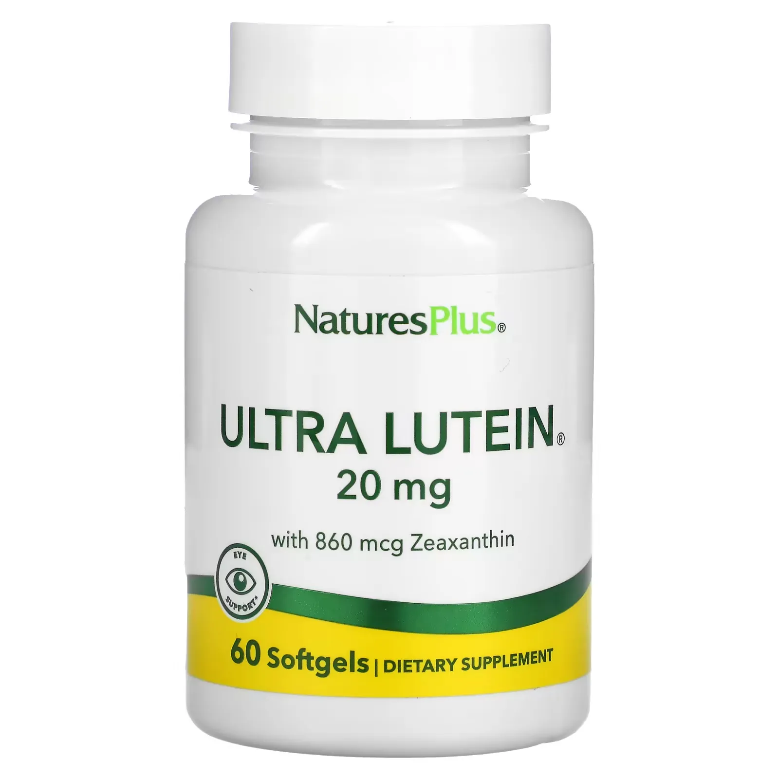 Ultra Lutein with Zeaxanthin, 20 mg, 60 Softgels