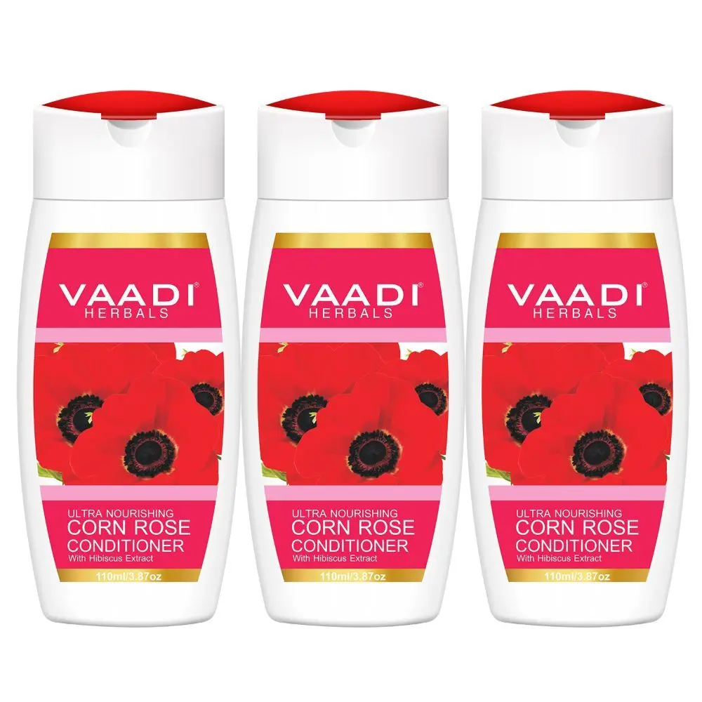 Vaadi Herbals Corn Rose Conditioner with Hibiscus Extract (110 ml x 3)