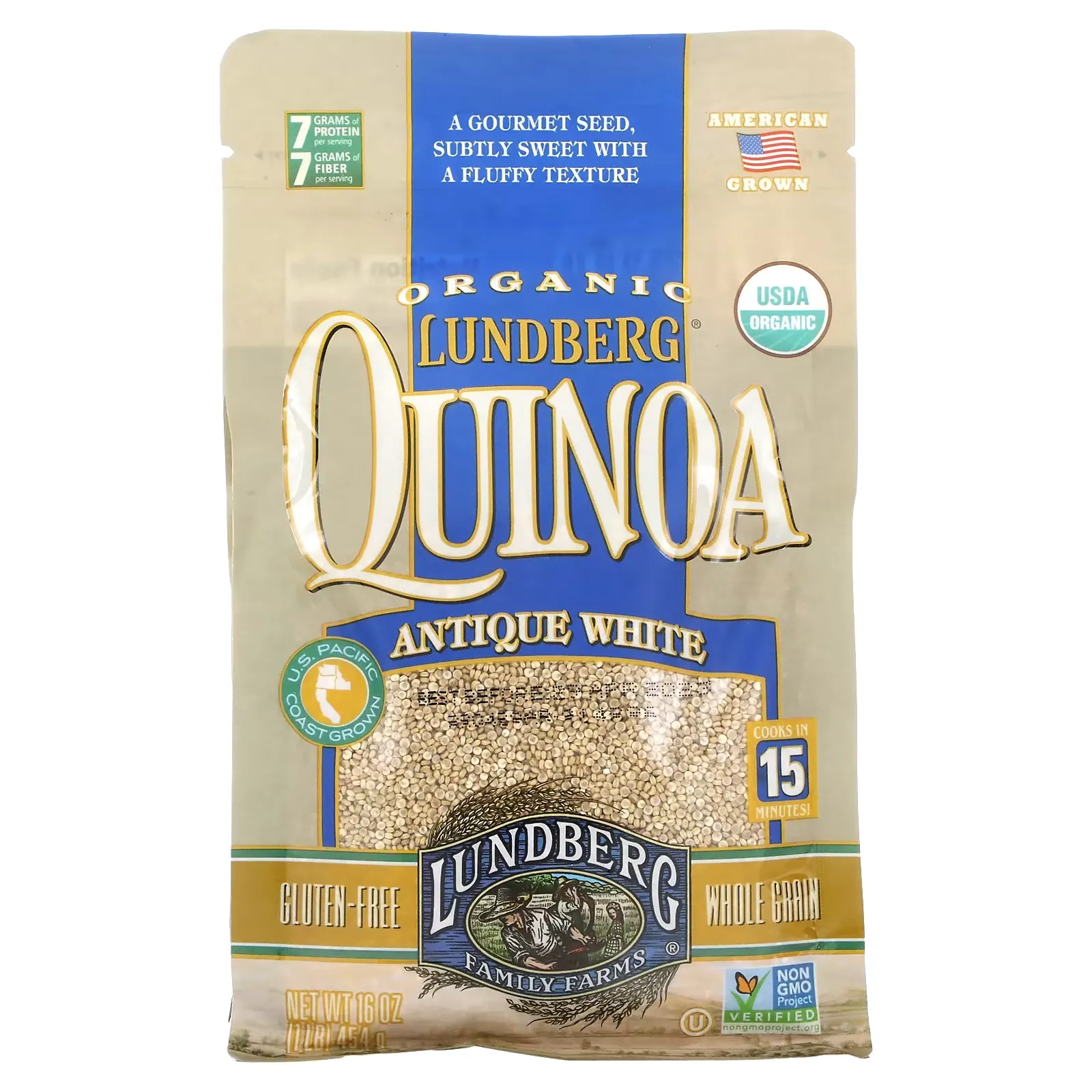 Organic Quinoa, Antique White, 1 lb (454 g)