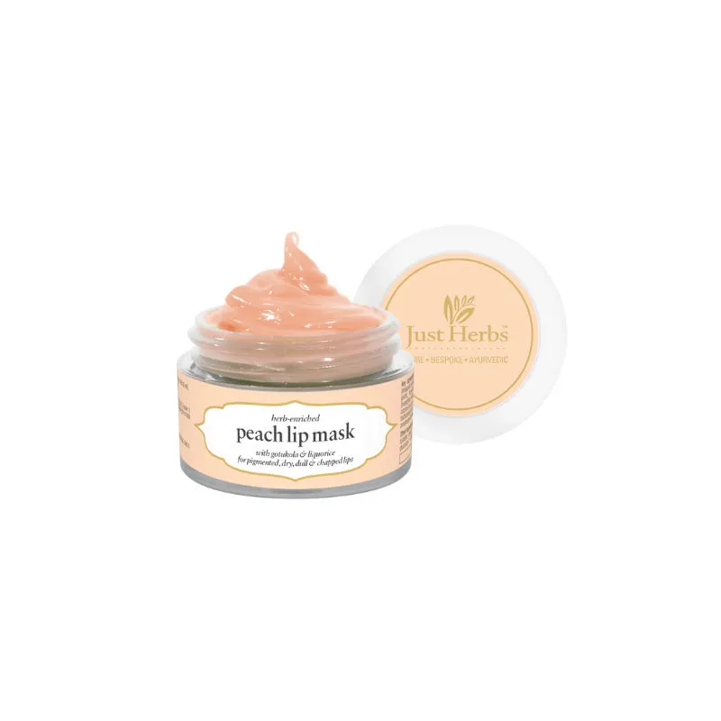 Just Herbs Hydrating Night Peach Lip Mask for Dark, Dry & Chapped Lips