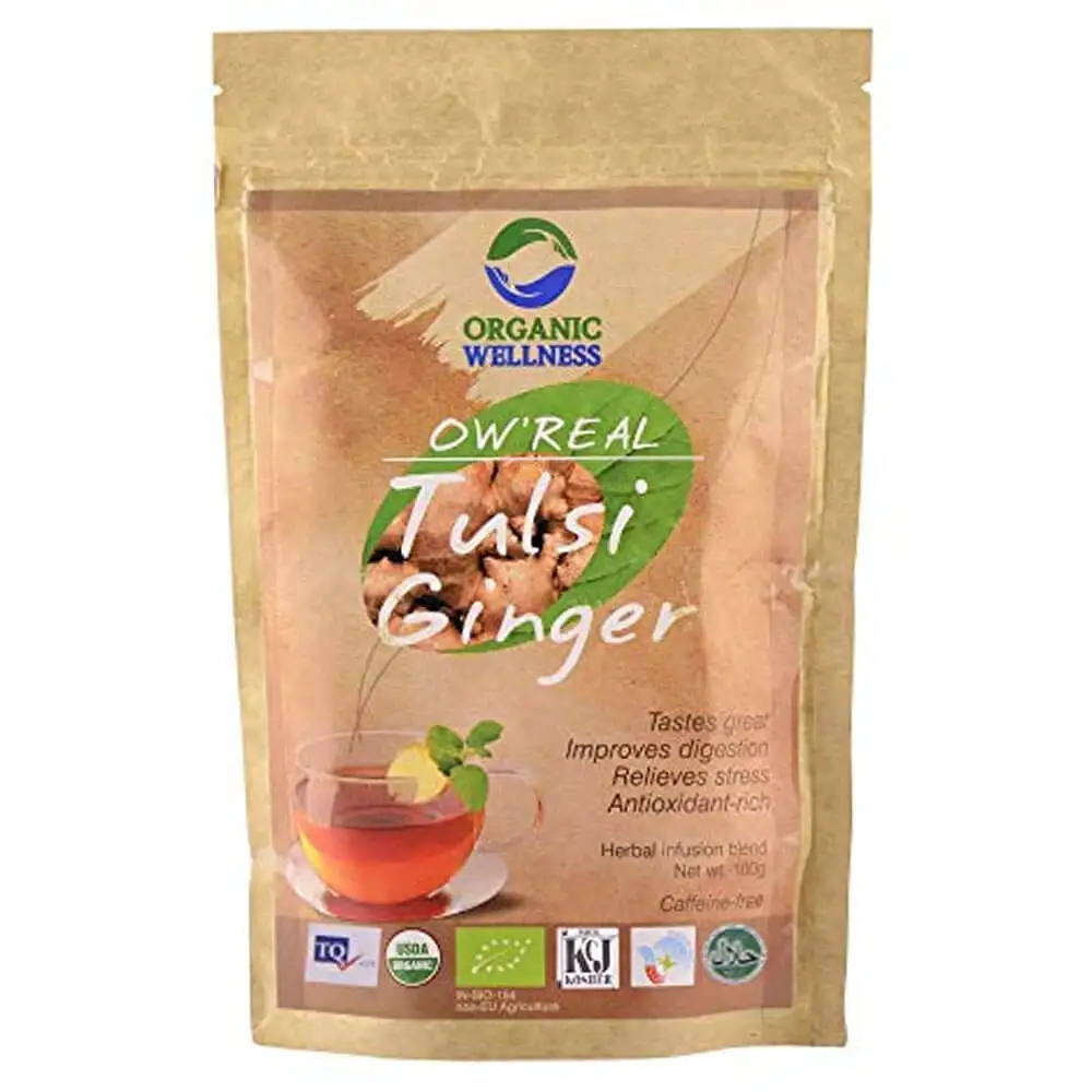 Organic Wellness OW'Real Tulsi Ginger,  Unflavoured (With zipper pack)  0.100 kg