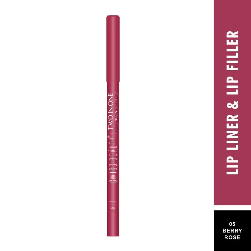 Swiss Beauty Two In One Lip Liner & Lip Filler - Berry Rose