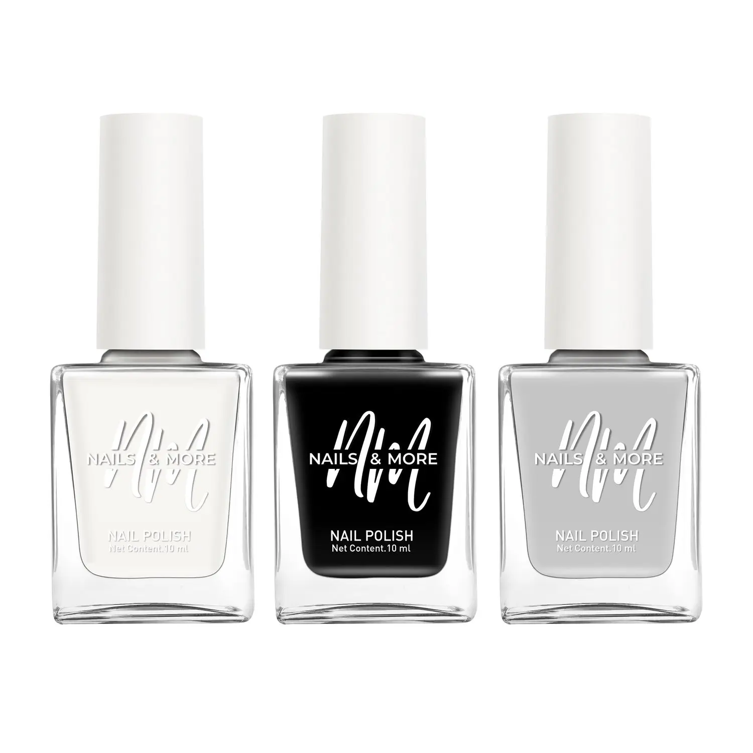 NAILS & MORE: Enhance Your Style with Long Lasting in Pure White - Black - Grey Set of 3